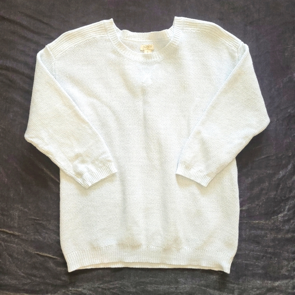 J. Crew Pale Blue 3/4 Sleeve Sweater